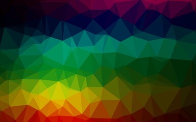 Dark Multicolor, Rainbow vector shining triangular template. A completely new color illustration in a vague style. Template for a cell phone background.