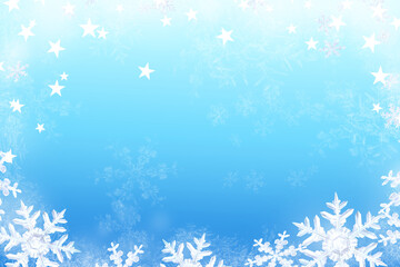 Fototapeta na wymiar Hintergrund Sterne Schnee Eis Tafel Kälte kalt Winter Vorlage Template in blau weiß cool kühl Angebot Frost Schnee Flocken Weihnachten Schock gefrostet frozen ice snow blue white Schönheit