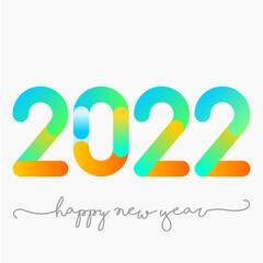 2022 - happy new year 2022 modern font