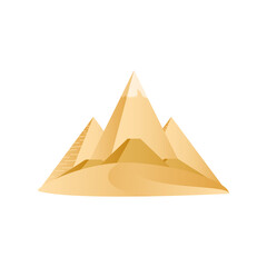 Fototapeta premium landmark of the great pyramids in giza egypt travel icon image white background