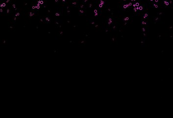 Dark pink vector texture with male, female icons.