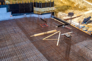 Formwork for the realization of a Foundation of a new building on a construction site