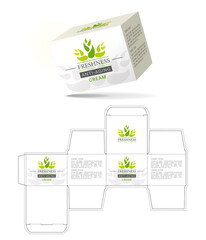 Box design, die-stamping. Vector template