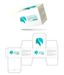 Box design, die-stamping. Vector template