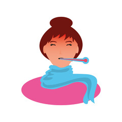 coronavirus covid 19 woman with sympthoms fever