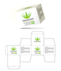 Box design, die-stamping. Vector template
