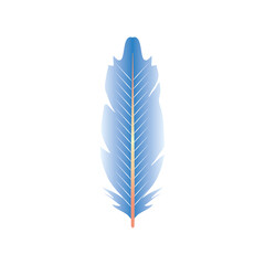 feather ornate fluffy blue gradient icon