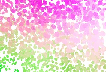 Light Pink, Green vector background with liquid shapes.