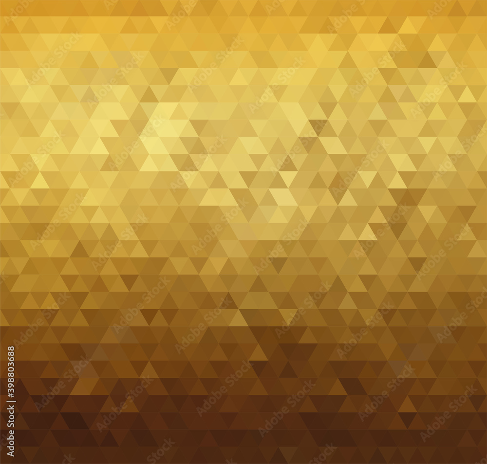 Aufkleber Vector Abstract golden triangle pattern background. No transparent, no gradient