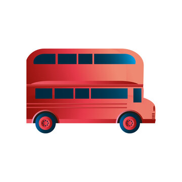 travel red traditional london bus double decker icon image white background
