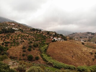 Fototapeta premium Cloudy landscape in the Sierra de Malaga