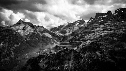 Landscape like a fairy tale - the Swiss Alps with its amazing nature - aerial view - travel...