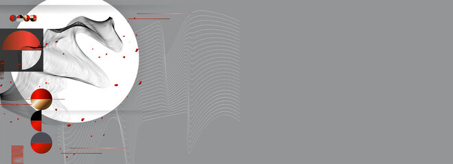 Abstract background Ultimate Gray of lines and figures in the Japanese style Gray minimalism. Ultimate Gray background vector illustration