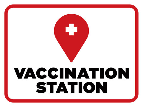 Vaccination Station Sign for Hospitals and Medical Facilities Administering Vaccines | Covid Inoculation Signage