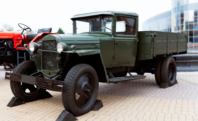 Old restored truck on display