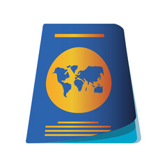 passport id document for travel icon image white background