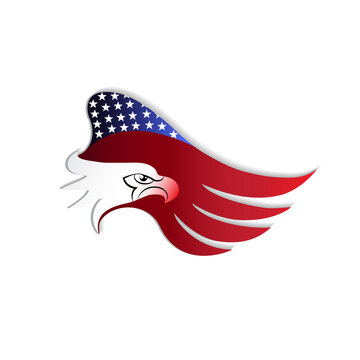 American eagle USA flag logo vector