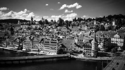 Beautiful city of Lucerne in Switzerland from above - travel photography