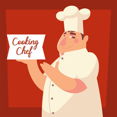 cooking chef lettering man worker restaurant