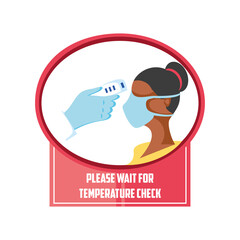 prevention sign board temperature check sign during covid-19