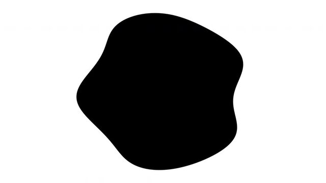 Wobbly black animated shape, isolated on a white background 