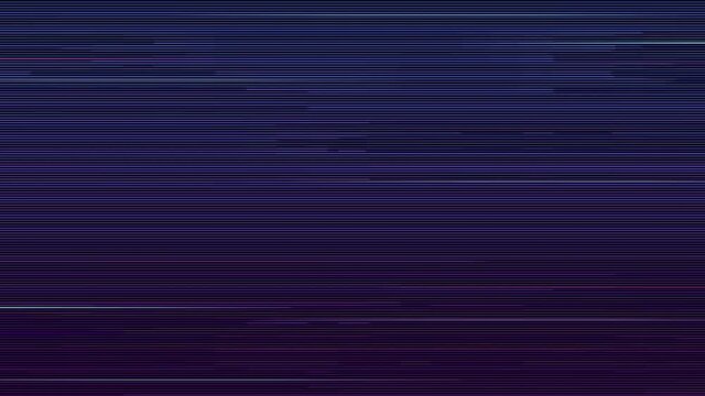 Glitch effect animation, abstract purple lined background 