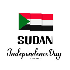 Sudan Independence Day. National holiday celebrate on January 1. Easy to edit vector template for typography poster banner, flyer, sticker, greeting card, postcard, etc