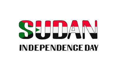 Sudan Independence Day. National holiday celebrate on January 1. Easy to edit vector template for typography poster banner, flyer, sticker, greeting card, postcard, etc