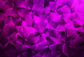 Obraz premium Dark Pink vector background with triangles.