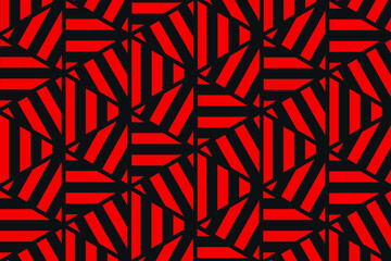 Red-black abstraction. Geometric shapes are triangles. Vector illustration, abstract background