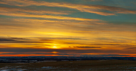sunset in the mountains