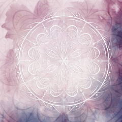 Vintage watercolor greeting card with Mandala. Great for invitation, flyer, menu, brochure, postcard, wallpaper, decoration, or any desired idea.