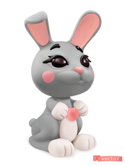 Little rabbit. 3d vector icon