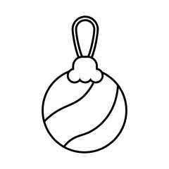 happy merry christmas ball line style icon