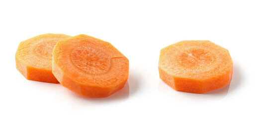 Naklejka na ściany i meble fresh raw peeled carrot slices