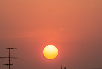 sunset in the Bangkok city