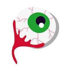 halloween eye with blood flat style icon