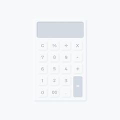 User interface elements for calculator. Neumorphism Style