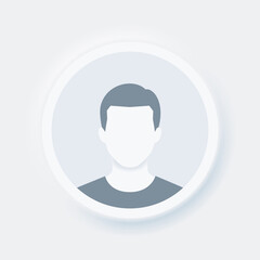 Portrait Frame of a man. Neumorphism Style