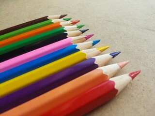 Fototapeta premium colorful pencil on wood floor