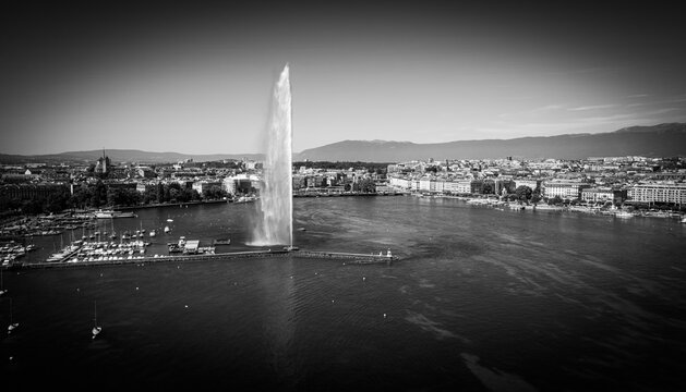 City of Geneva in Switzerland - drone photography