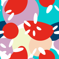 Blue and Yellow and Red Scribble Spring Vector 