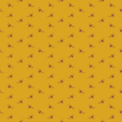 Seamless pattern of freehand sketch of flying bees, drawn and digitized, in two colors. Vector illustration for fashion, package design, wallpaper, textile, fabric, wrapping paper.
