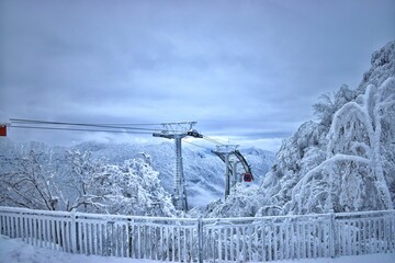 landscape in the snow mountains