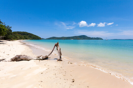 White sand tro[pical beach at Cape Panwa, Phuket, Thailand