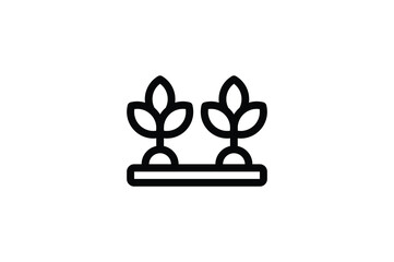 Farm Outline Icon - Plant