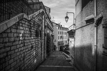 The old town district of Cannes with its small lanes - travel photography