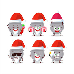 Santa Claus emoticons with cauldron bottle cartoon character
