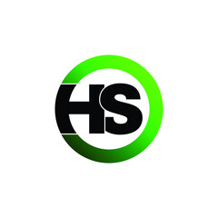 Letter HS simple logo design vector