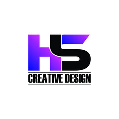 Obraz premium Letter HS simple logo design vector